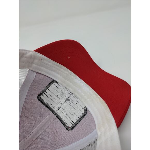 Tractor Supply Company Meshback Snapback Hat Embroidered Logo Red White - Picture 10 of 11